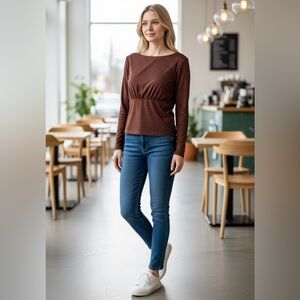 Banana Republic Charcoal Long Sleeve Top